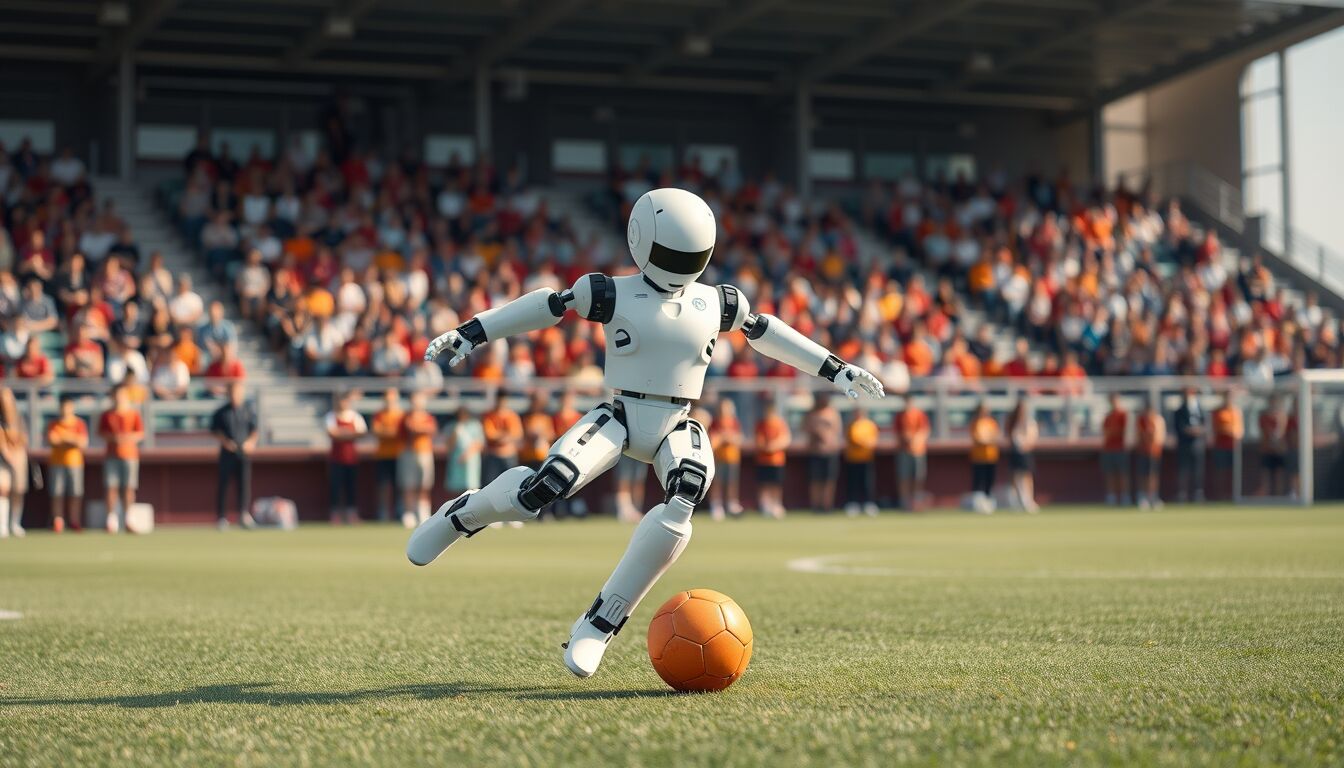 Robot umanoidi in campo a Pechino, il pubblico sugli spalti esplode tra stupore e entusiasmo