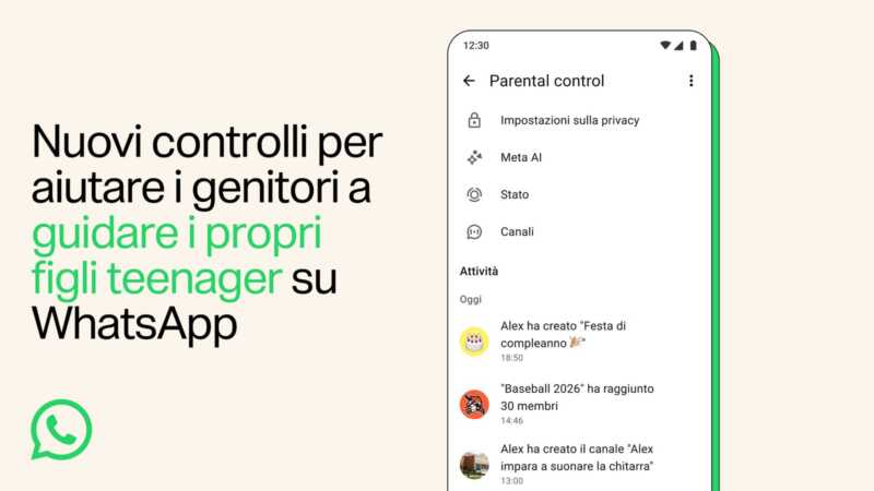 WhatsApp introduce controlli parentali senza accesso alle chat