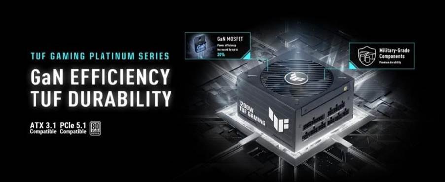 ASUS lancia gli alimentatori TUF Gaming Platinum con tecnologia GaN