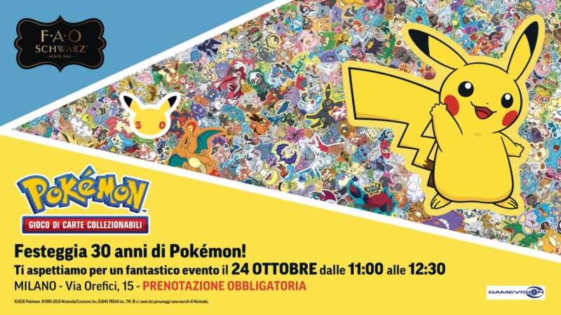 FAO Schwarz Milano celebra i trent’anni di Pokémon con caccia e quiz