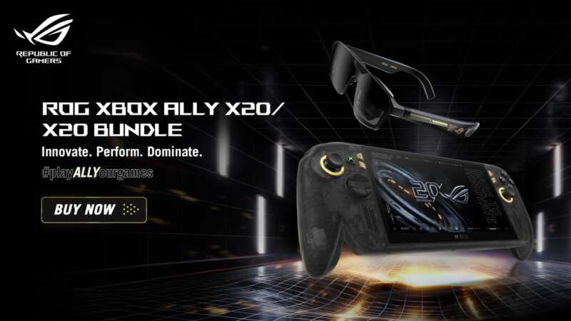 ROG XBOX Ally X20 debutta con schermo OLED e occhiali AR in bundle